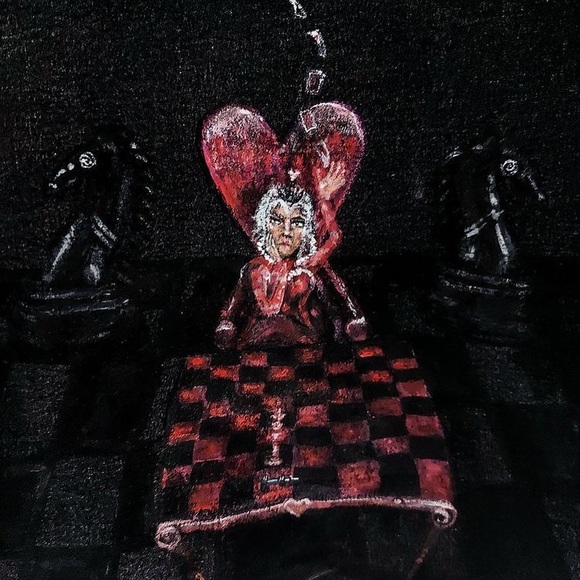 Trippy Alice in Wonder Hand Painted Denim Jackets - Picture 6 of 8